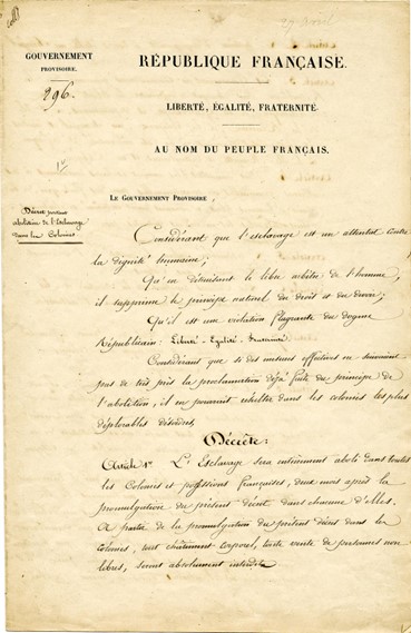french decree document from 1848
