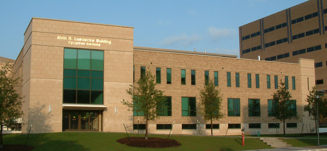 Exterior view of the Cyclotron Institute on the Texas A&M University campus