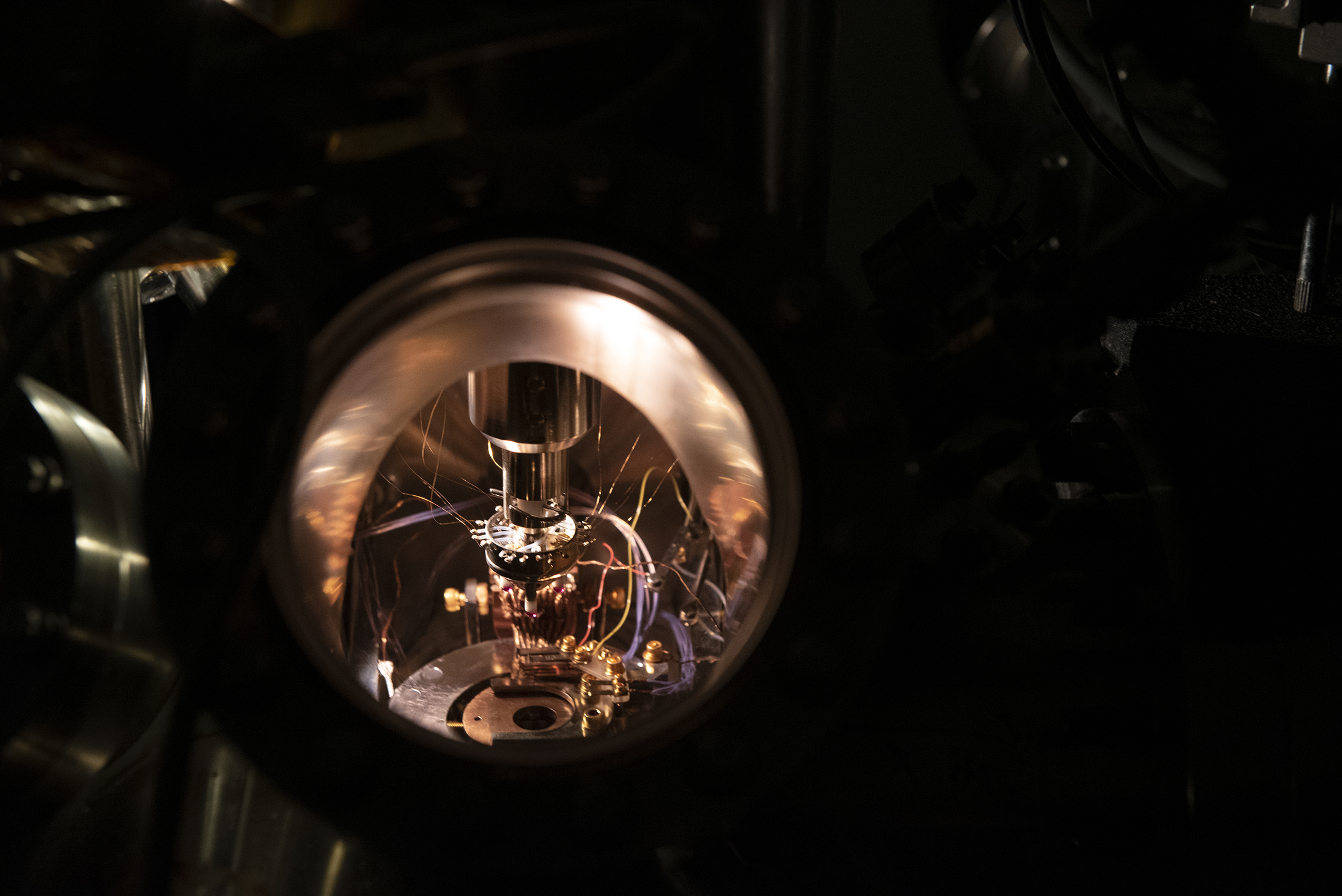 Close-up view of a force-driven reaction during an experiment in the Batteas Research Group at Texas A&M University