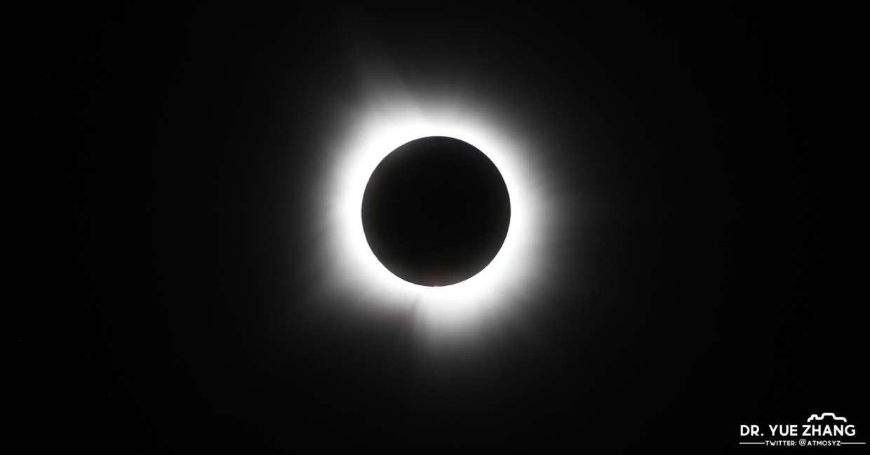 Telescope view of the April 8, 2024, total solar eclipse as recorded by a Texas A&M University-led Citizen CATE 2024 team